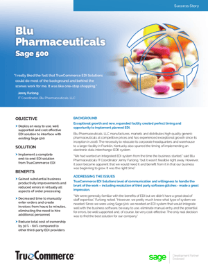 TrueCommerce Sage 500 BluPharma Success Story 2018