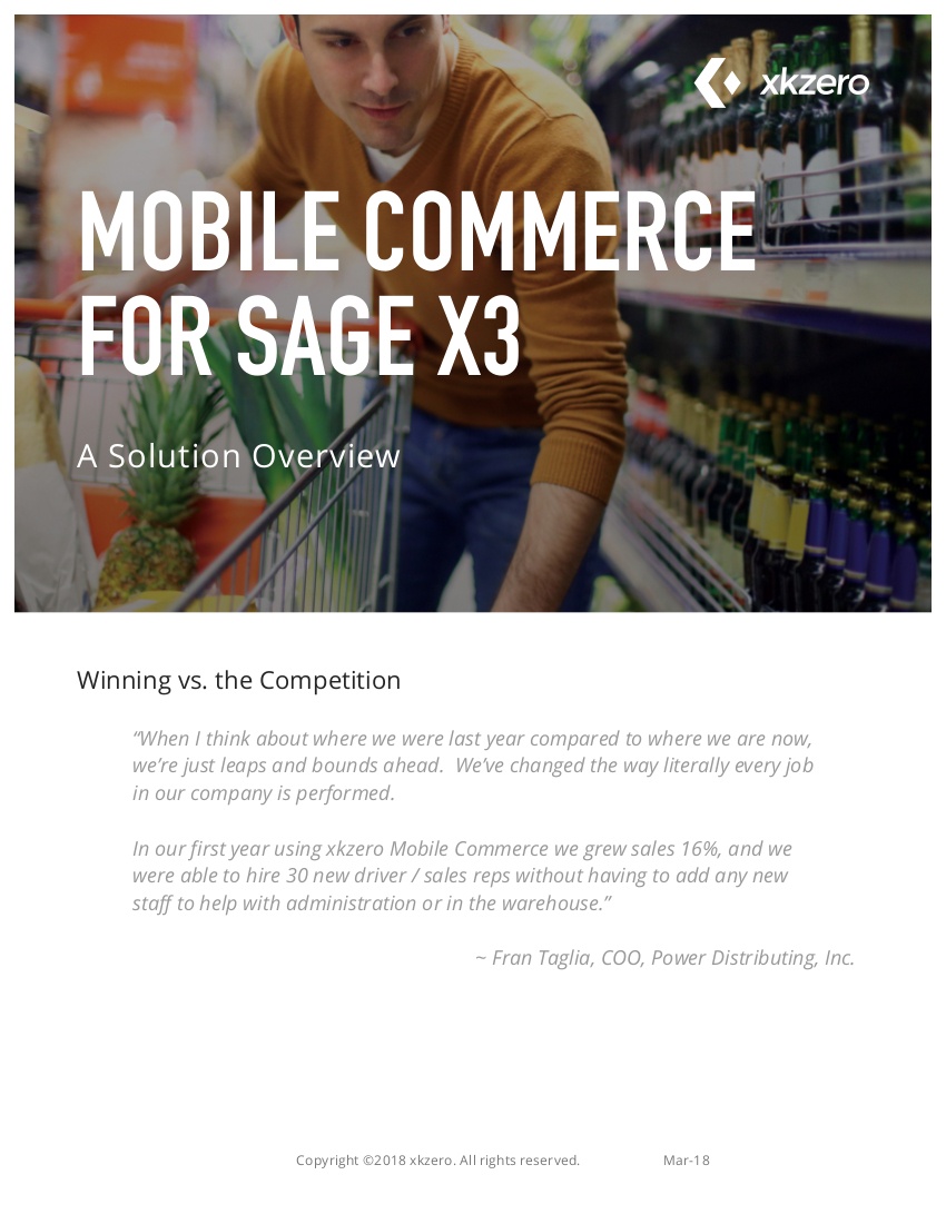 Mobile commerce for Sage