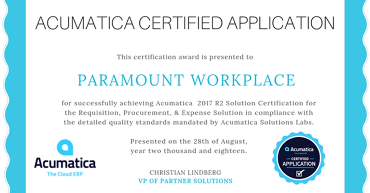 acumatica certificate