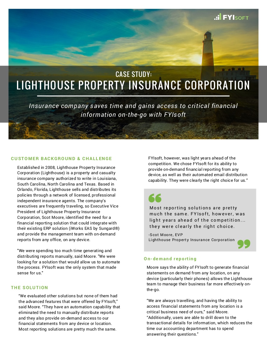 lighthouse property insurance corp case study