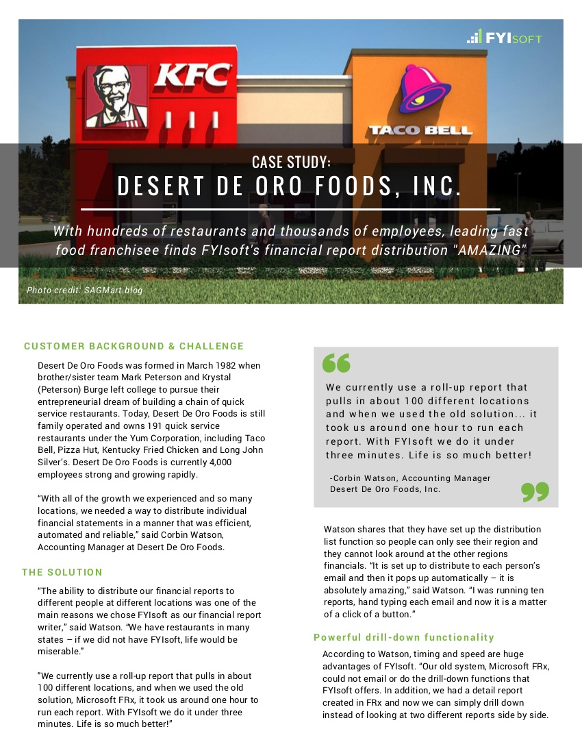 desert de oro foods restaurant case study