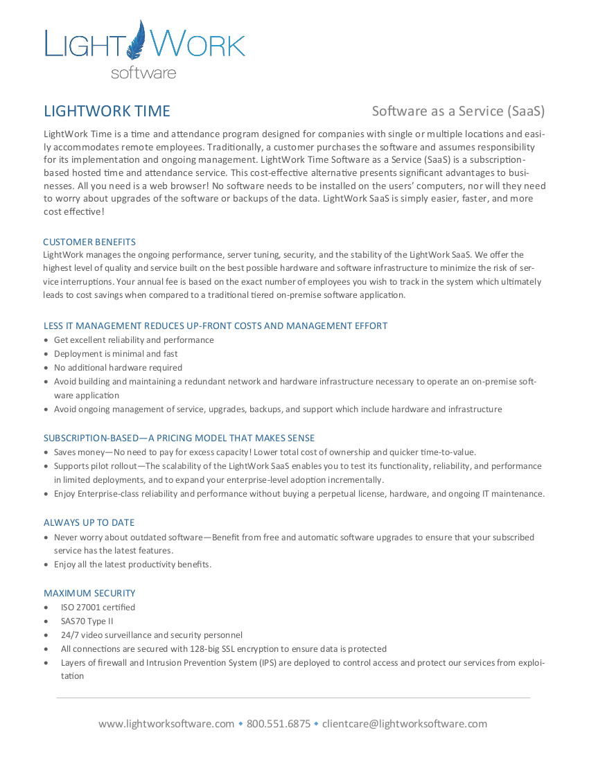 LightWork Time SAAS pdf