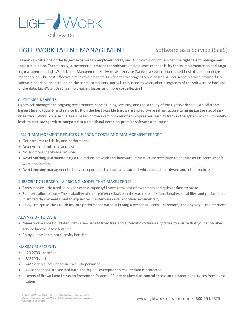 LightWork saas pdf