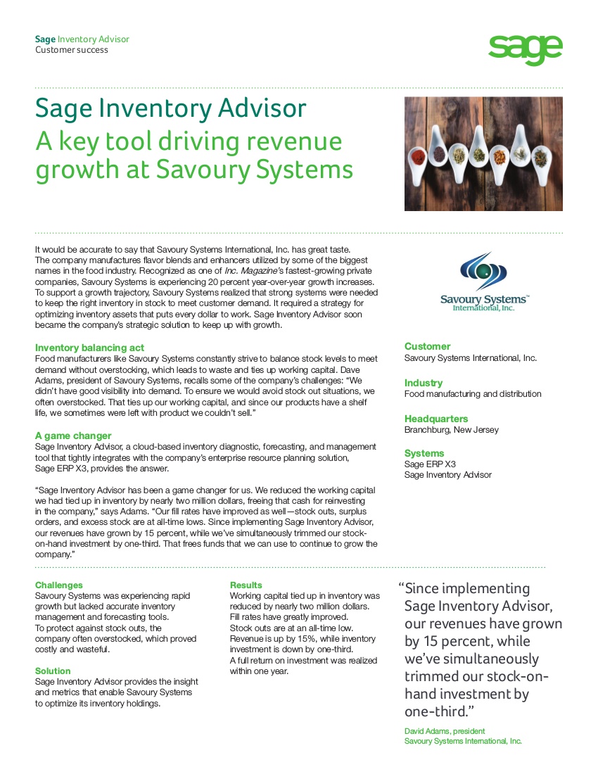 savoury systems success story