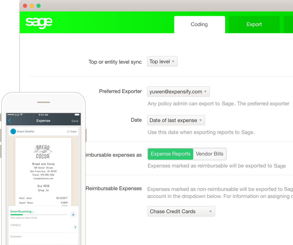 expensify with sage image